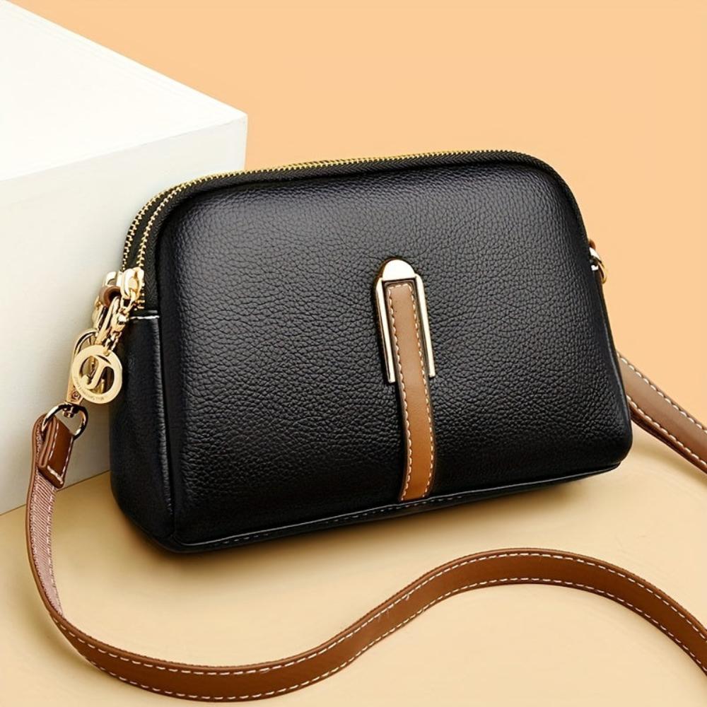 Elegante Mila Litchi Prägung Crossbody Tasche