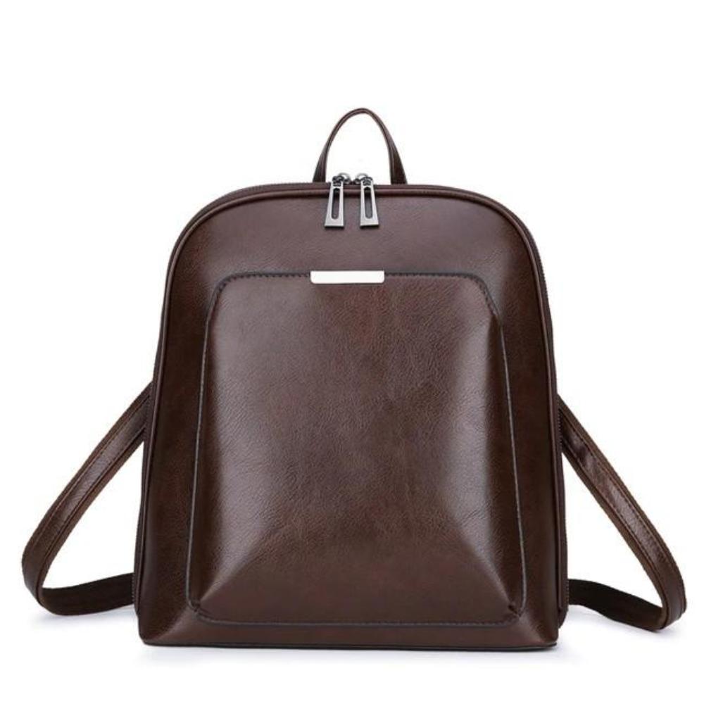 Eleganter Doppelreißverschluss-Rucksack im klassischen Stil