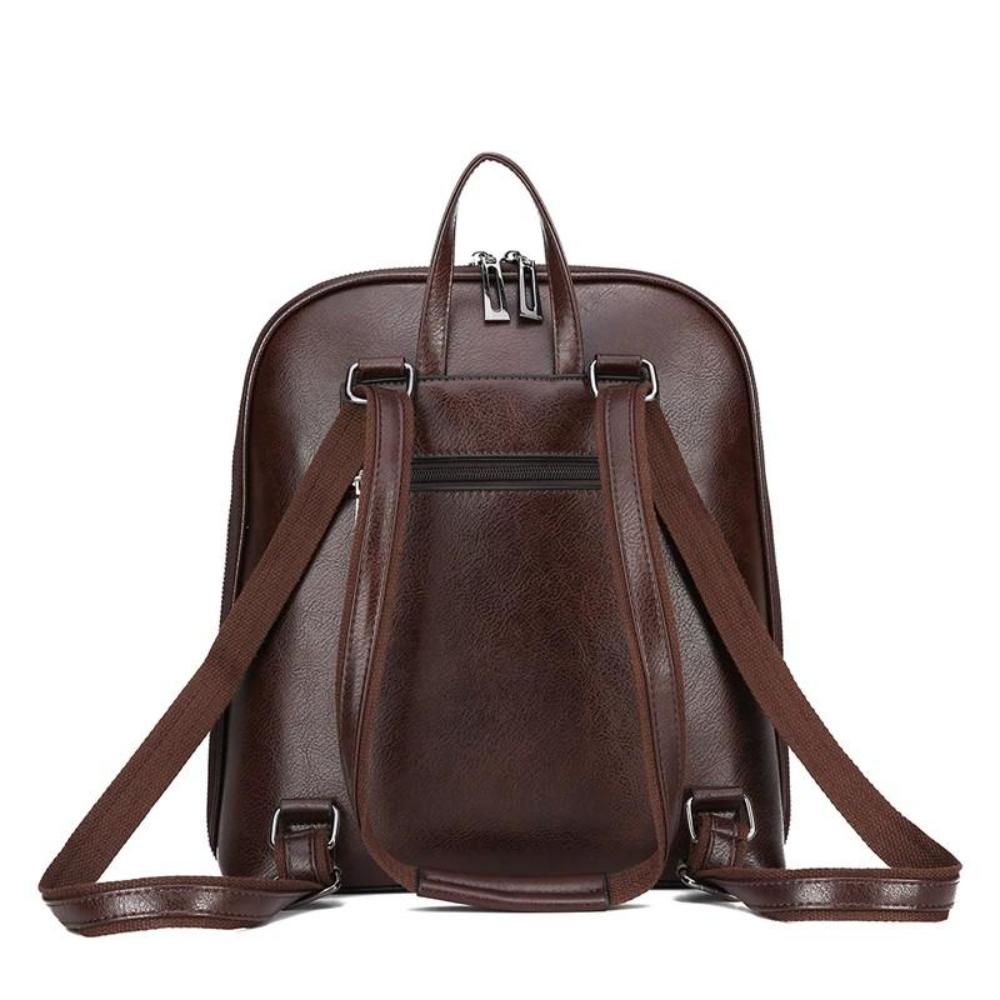 Eleganter Doppelreißverschluss-Rucksack im klassischen Stil