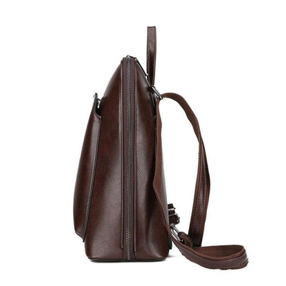 Eleganter Doppelreißverschluss-Rucksack im klassischen Stil