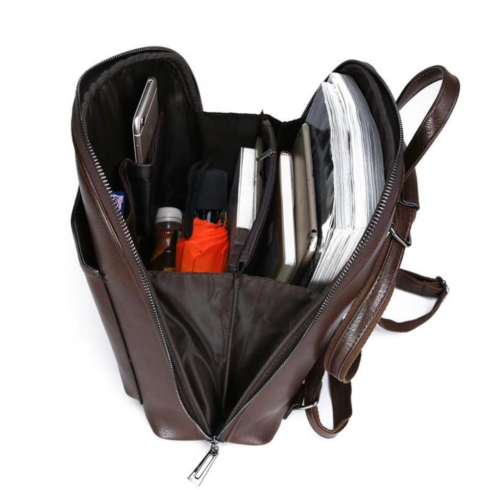 Eleganter Doppelreißverschluss-Rucksack im klassischen Stil