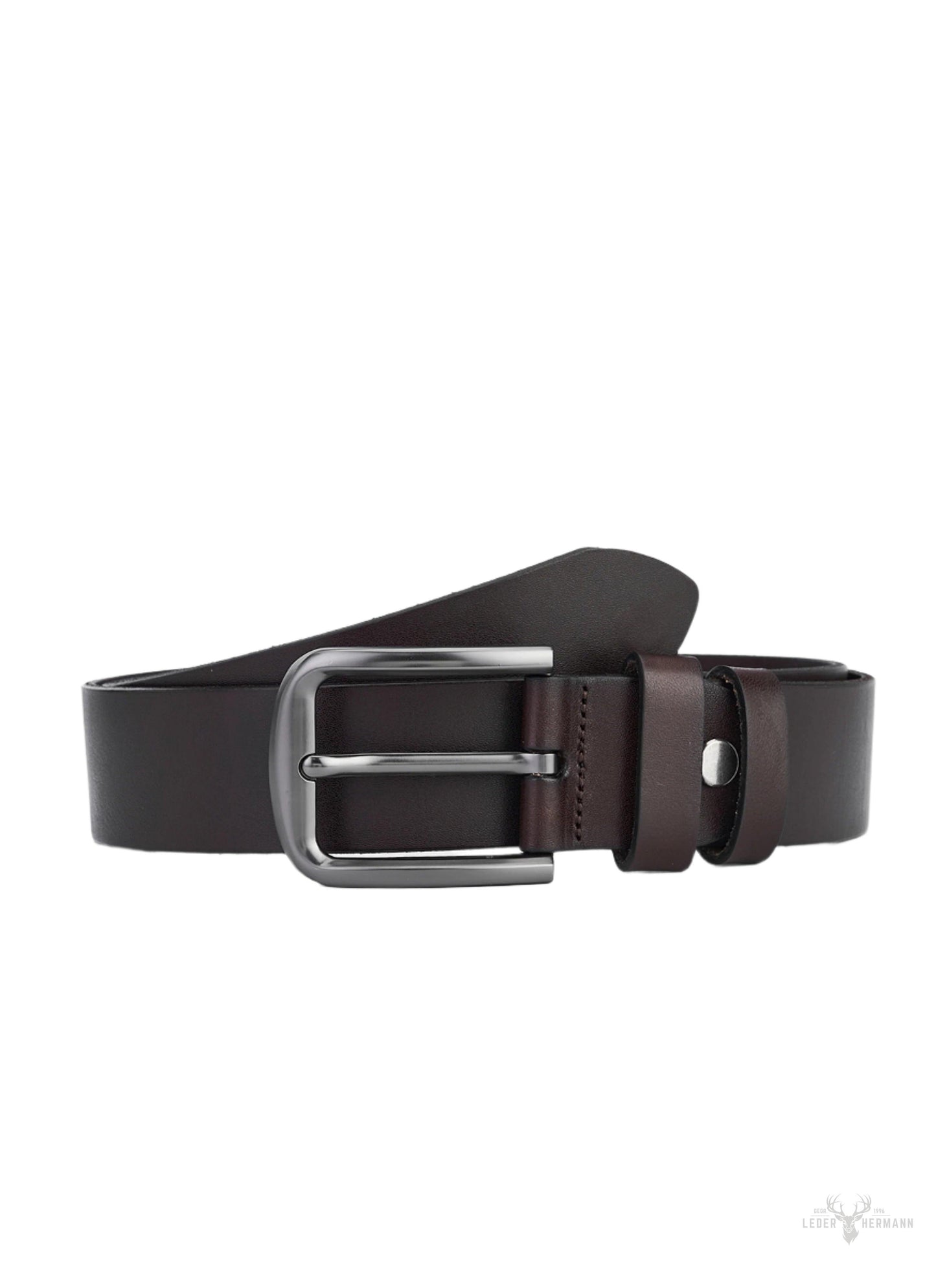 2 Stück Luxus Rundleder-Gürtel Set - Schwarz & Dunkelbraun, Vollleder, Langlebig und Elegant für Herren