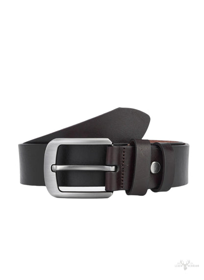 2 Stücke Luxus echtes Leder Gürtel - Elegant Schwarz & Dunkelbraun - Vollleder für Langlebigkeit und Komfort - Herren Ledergürtel