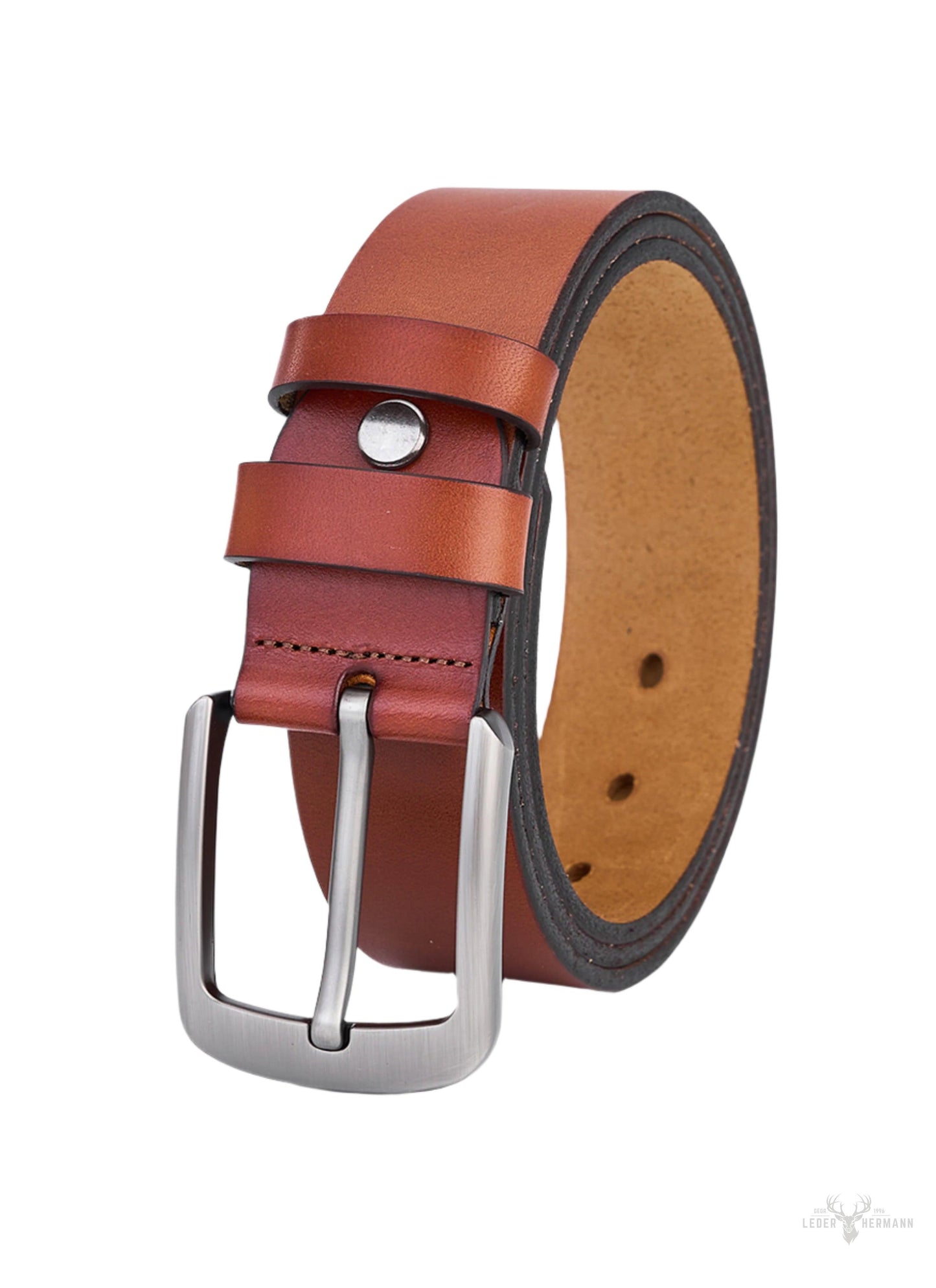 Elegante braune Rundleder-Riemen – vollständig aus Leder & langlebiges Herrenaccessoire