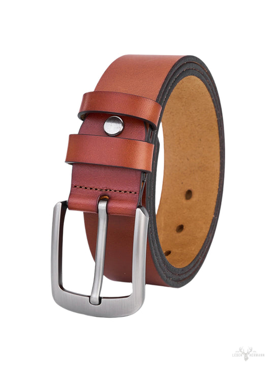 Elegante braune Rundleder-Riemen – vollständig aus Leder & langlebiges Herrenaccessoire