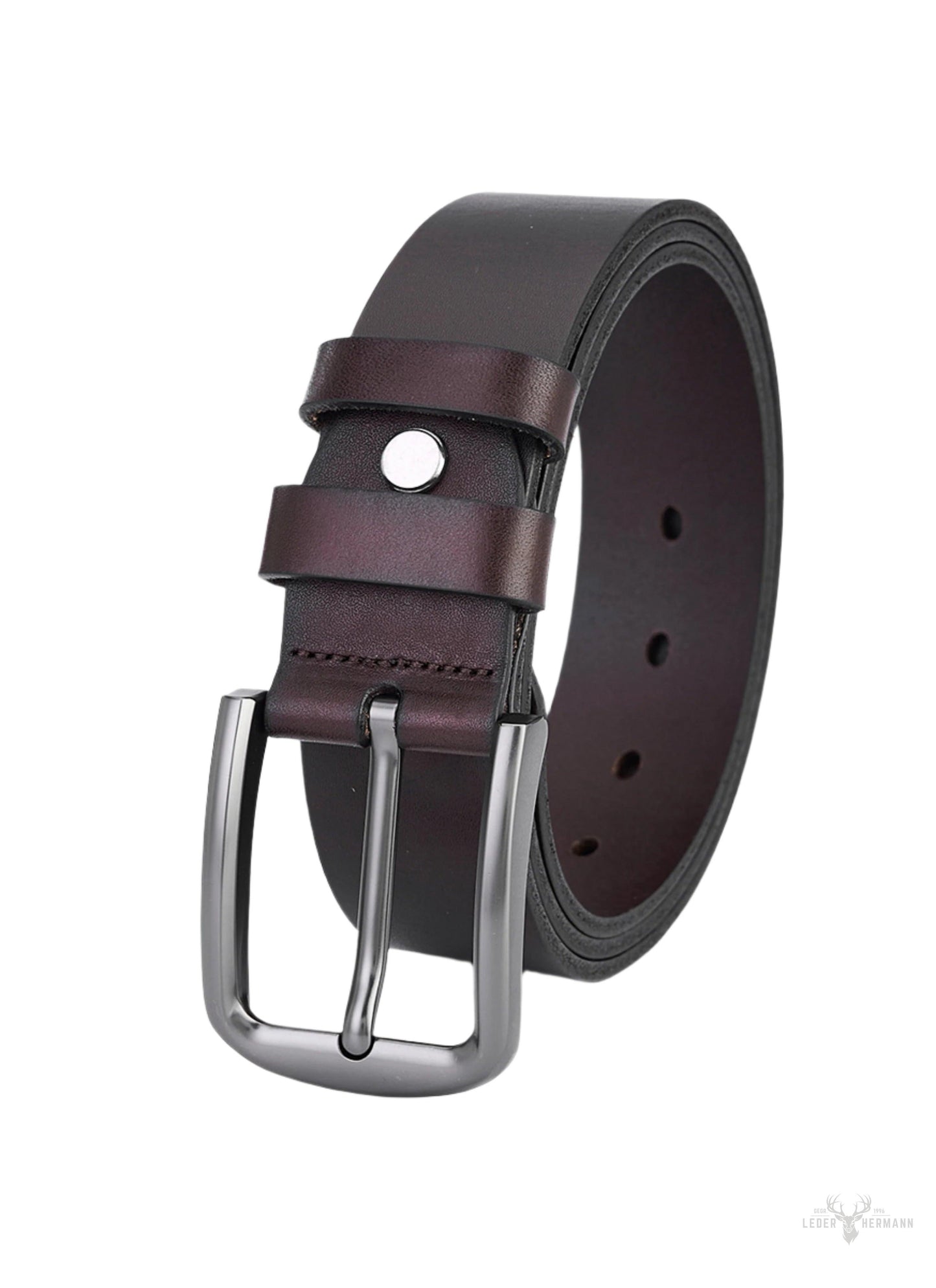 Luxe Dunkelbrauner Rindledergürtel – Hochwertiger Vollledergurte für Herren – Robust und Elegant