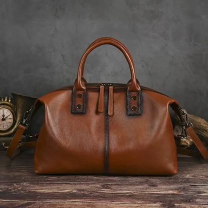 Vintage Marke: Damen Lederhandtasche in Braun