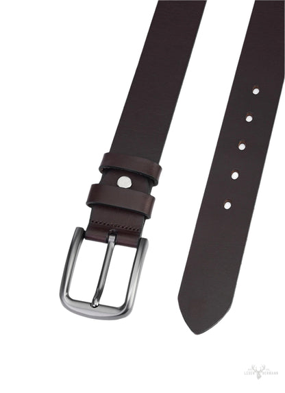 Luxe Dunkelbrauner Rindledergürtel – Hochwertiger Vollledergurte für Herren – Robust und Elegant