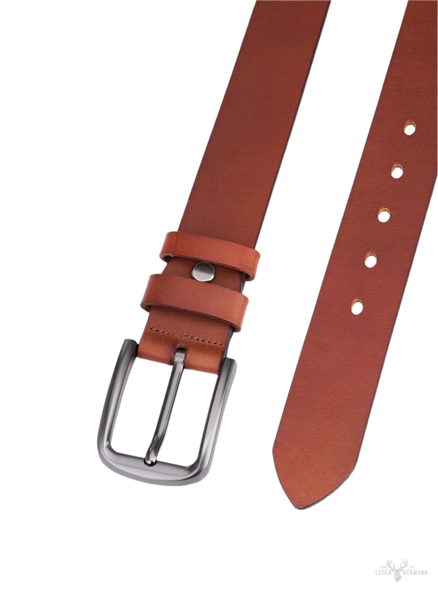 Luxe Rundleer-Gürtel für Herren - Vollleder Braun - Hochwertiger und Langlebiger Ledergürtel