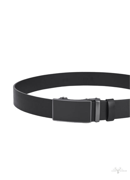 2-teiliges Luxus-Dichthandeligen Rindleder-Taillegürtel-Set mit Automatikschließe - Schwarz & Braun - Vollleder - Robust und stylish für Herren