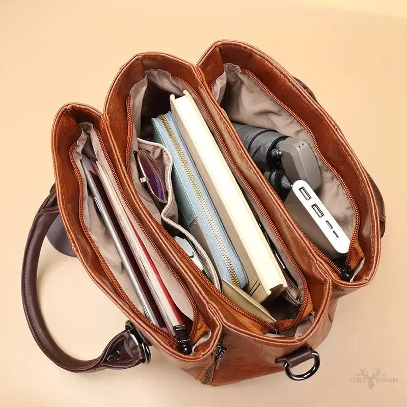 Elegante und Trendige Retro-Echtleder-Handtasche