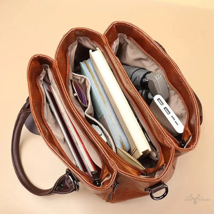Elegante und Trendige Retro-Echtleder-Handtasche