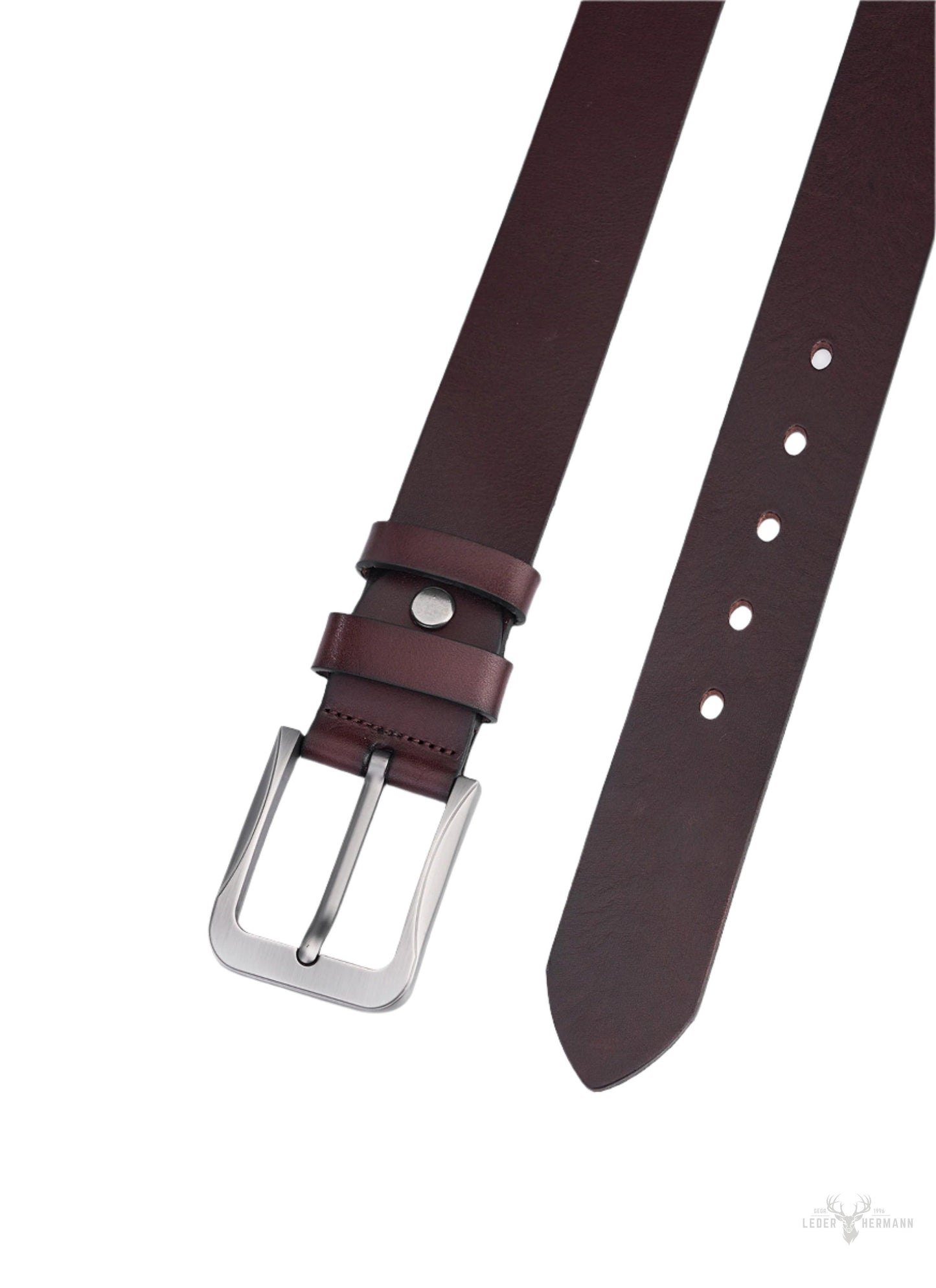 Luxus Rundleder Gürtel für Herren - Vollleder in Dunkelbraun - Nachhaltiges & Vintage Design - Premium Leder Ledergürtel für einen zeitlosen Look