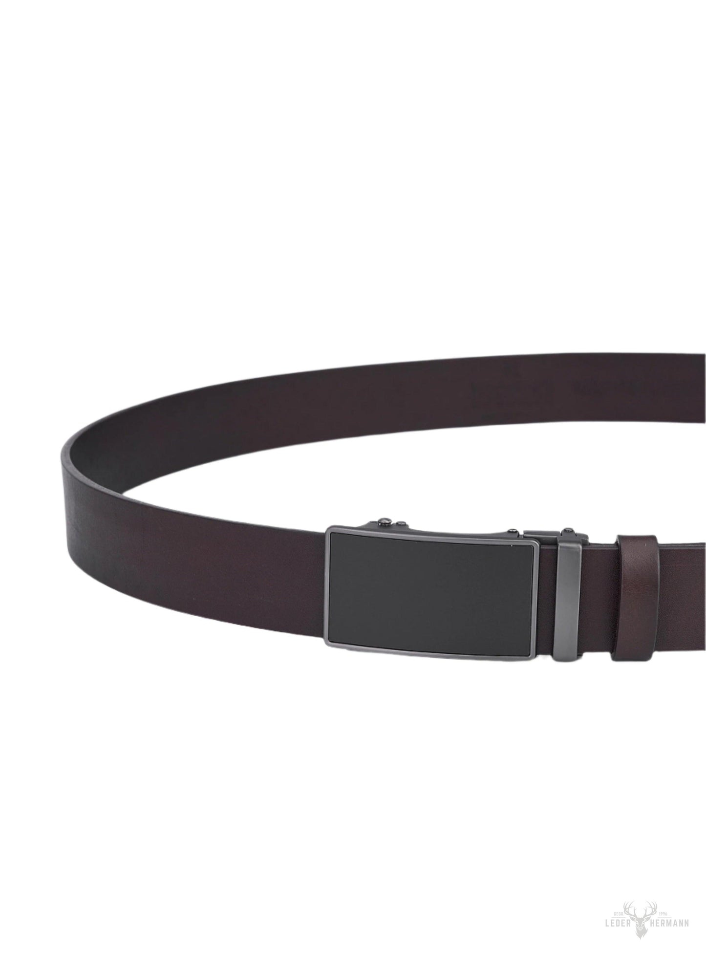 2-teiliges Luxus-Dichthandeligen Rindleder-Taillegürtel-Set mit Automatikschließe - Schwarz & Braun - Vollleder - Robust und stylish für Herren