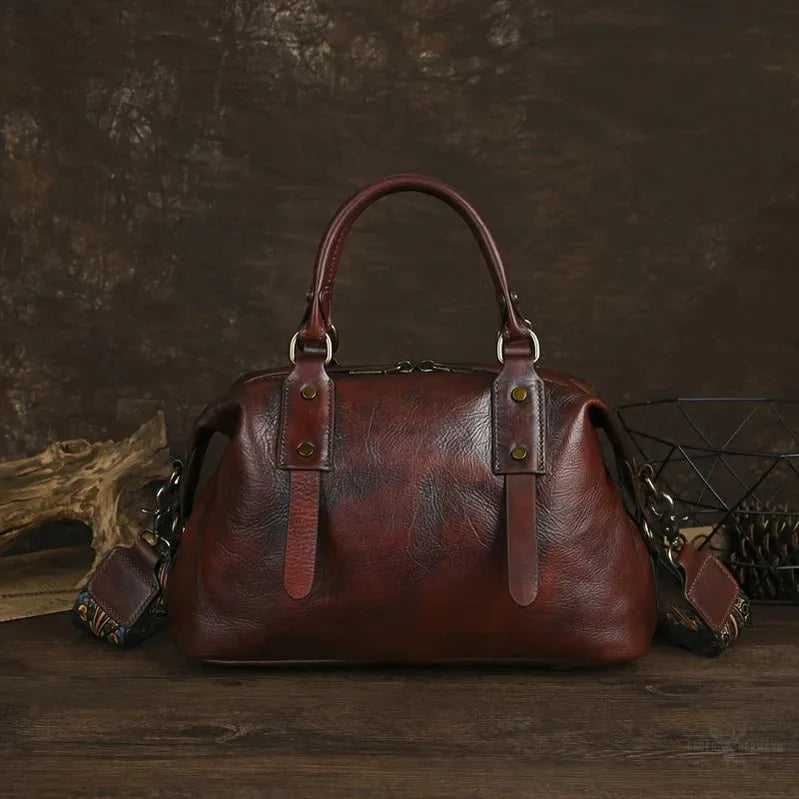 Exklusive Vintage-Ledertasche in Braun