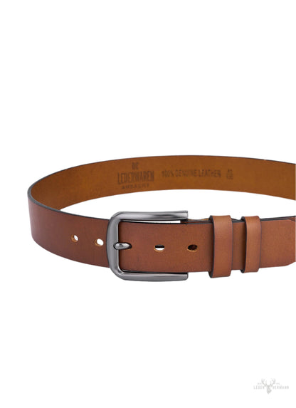 Luxus Cognac Rundleer Gürtel - Hochwertiges Vollleder für Tragekomfort und Haltbarkeit - Premium Herren Gürtel