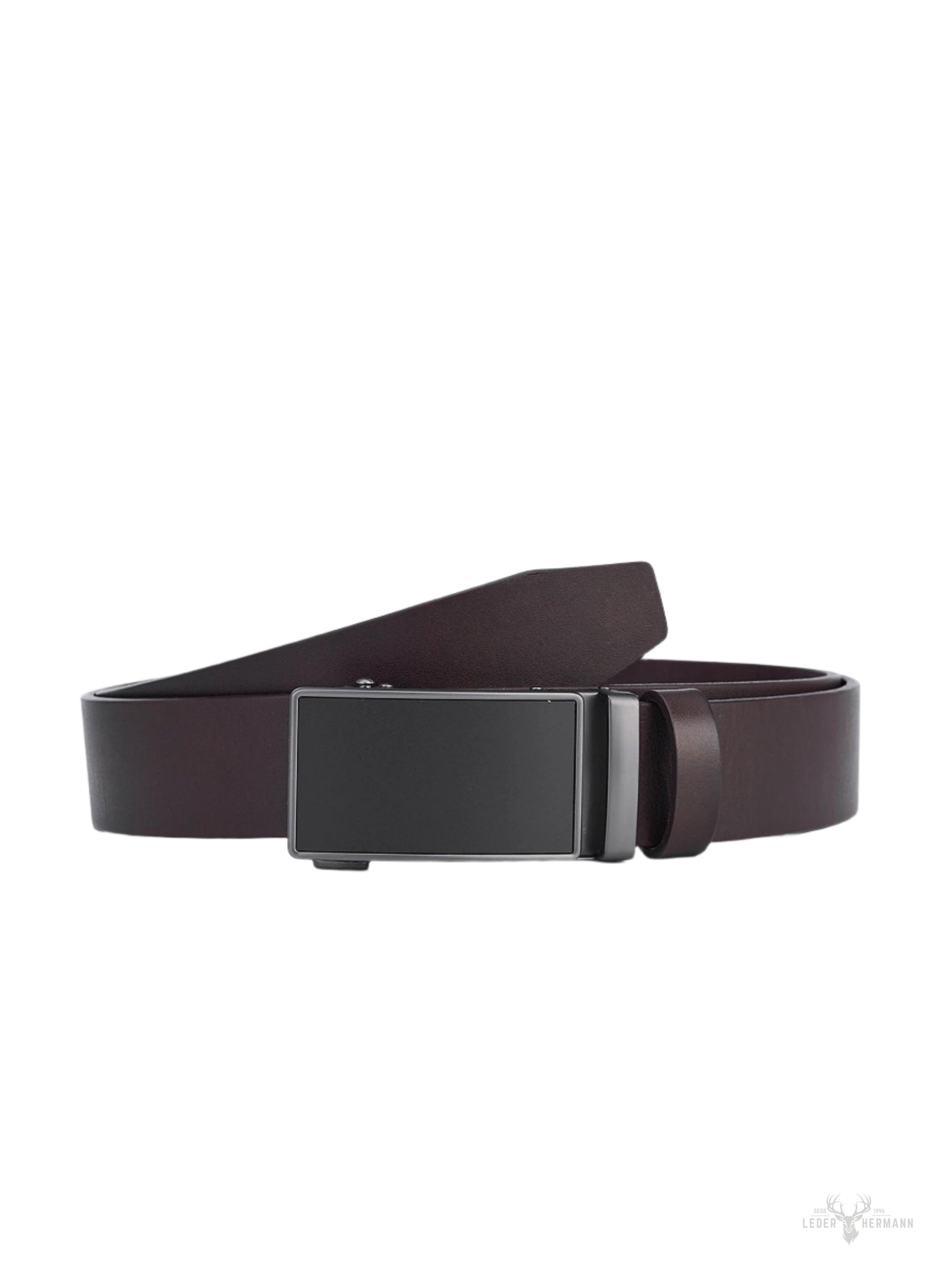 2-teiliges Luxus-Dichthandeligen Rindleder-Taillegürtel-Set mit Automatikschließe - Schwarz & Braun - Vollleder - Robust und stylish für Herren