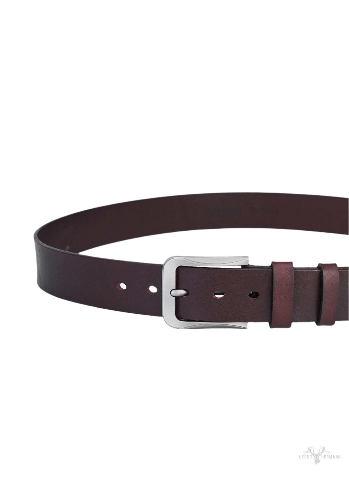 Luxus Rundleder Gürtel für Herren - Vollleder in Dunkelbraun - Nachhaltiges & Vintage Design - Premium Leder Ledergürtel für einen zeitlosen Look