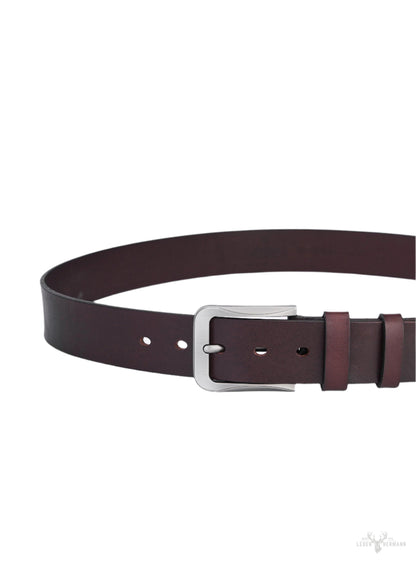 Luxus Rundleder Gürtel für Herren - Vollleder in Dunkelbraun - Nachhaltiges & Vintage Design - Premium Leder Ledergürtel für einen zeitlosen Look