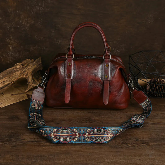 Exklusive Vintage-Ledertasche in Braun