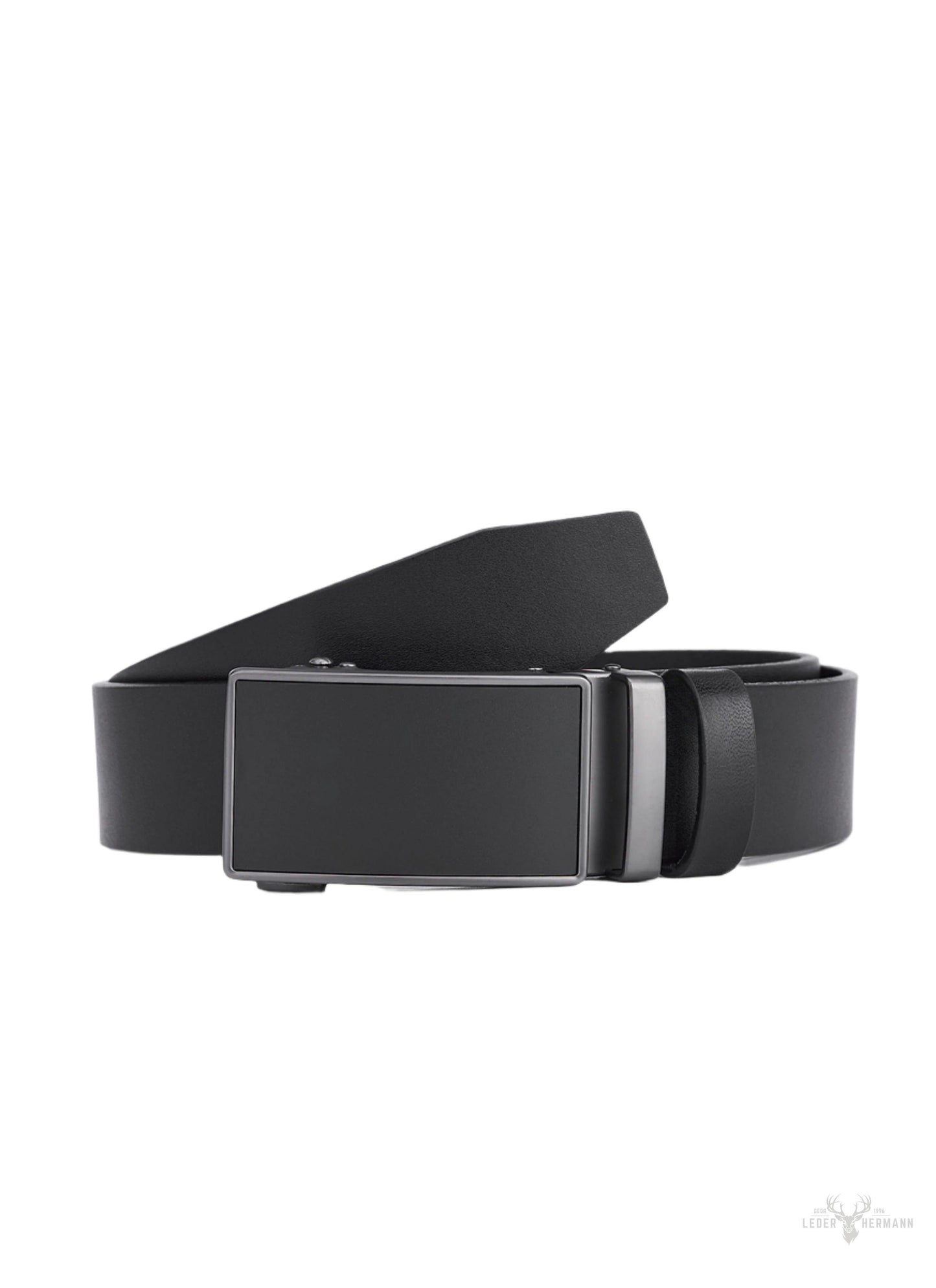 2-teiliges Luxus-Dichthandeligen Rindleder-Taillegürtel-Set mit Automatikschließe - Schwarz & Braun - Vollleder - Robust und stylish für Herren