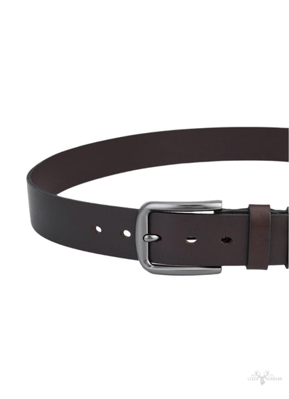 2 Stück Luxus Rundleder-Gürtel Set - Schwarz & Dunkelbraun, Vollleder, Langlebig und Elegant für Herren