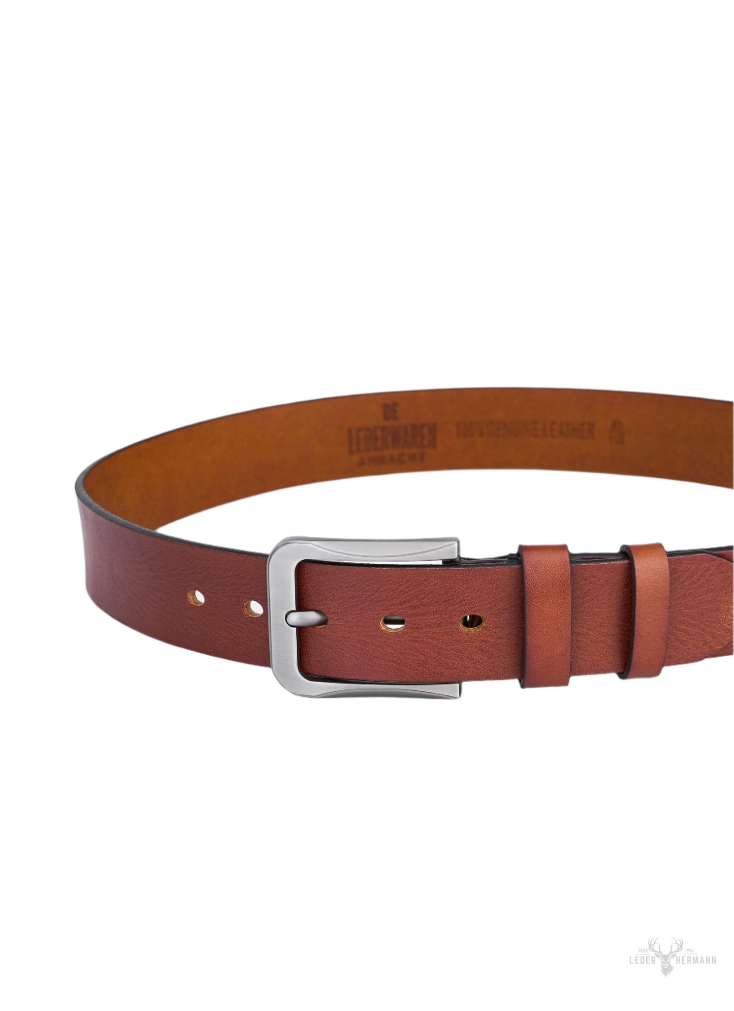 Luxe Rundleder-Gürtel für Herren - Vollleder mit Vintage-Muster - Langlebig und Elegant Braune Lederqualität