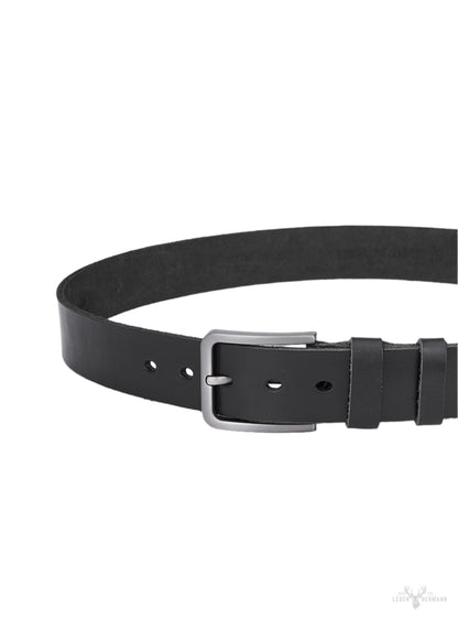 Luxe Rundleder Gürtel für Herren - Vollleder Schwarz - Stilvoller und Langlebiger Hüftgürtel