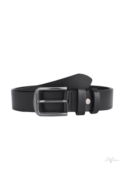 2 Stück Luxus Rundleder-Gürtel Set - Schwarz & Dunkelbraun, Vollleder, Langlebig und Elegant für Herren
