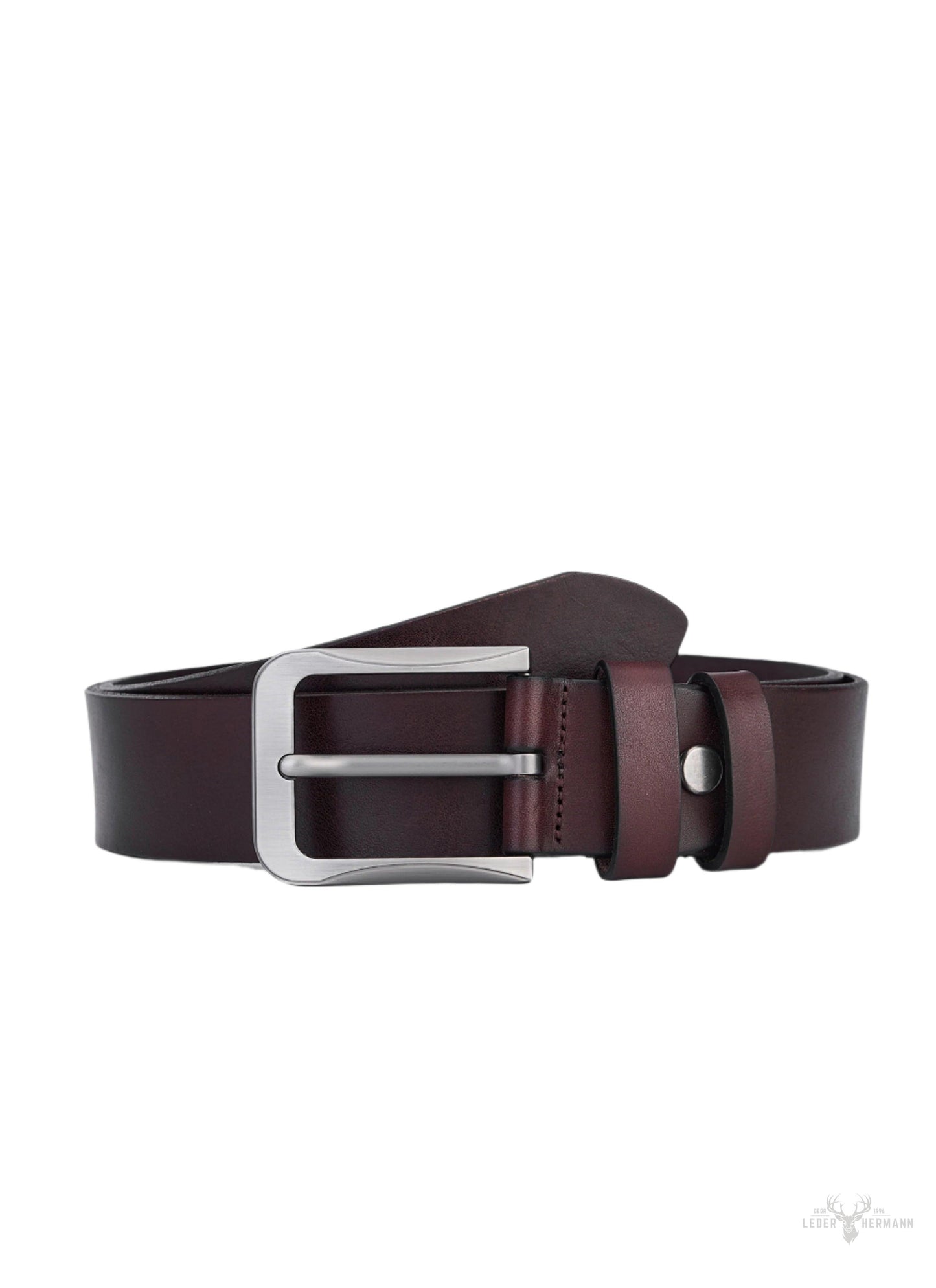 Luxus Rundleder Gürtel für Herren - Vollleder in Dunkelbraun - Nachhaltiges & Vintage Design - Premium Leder Ledergürtel für einen zeitlosen Look