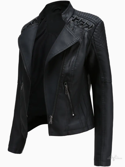 Elegante Damenlederjacke mit Stehkragen