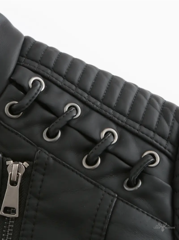 Elegante Damenlederjacke mit Stehkragen