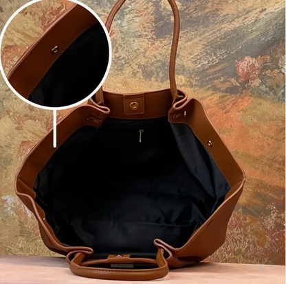 Elegante weiche Echt-Ledertasche mit großem Fassungsvermögen