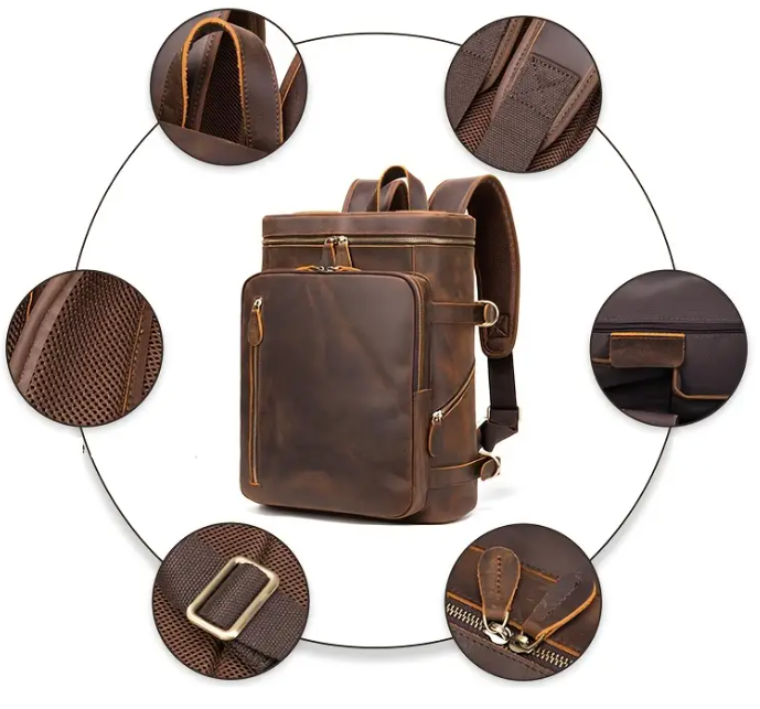 Verrücktes Pferdeleder - Rucksack | Vintage