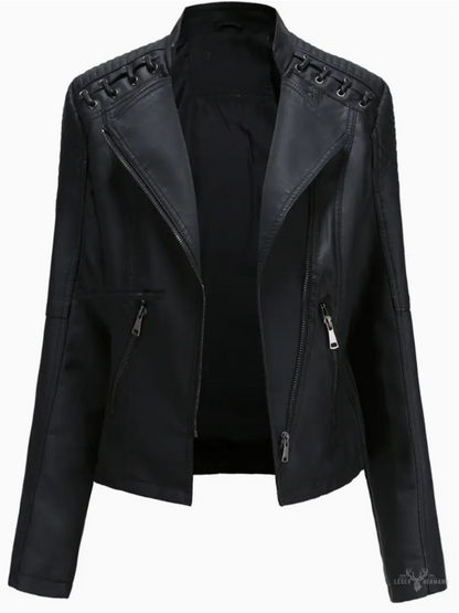 Elegante Damenlederjacke mit Stehkragen