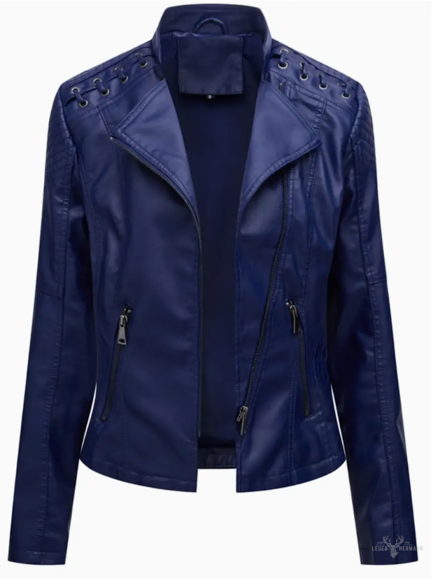 Elegante Damenlederjacke mit Stehkragen