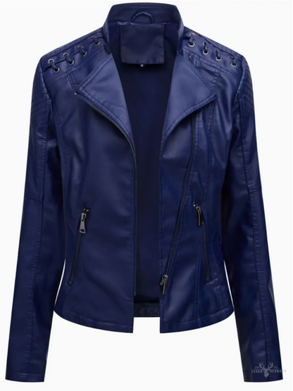 Elegante Damenlederjacke mit Stehkragen