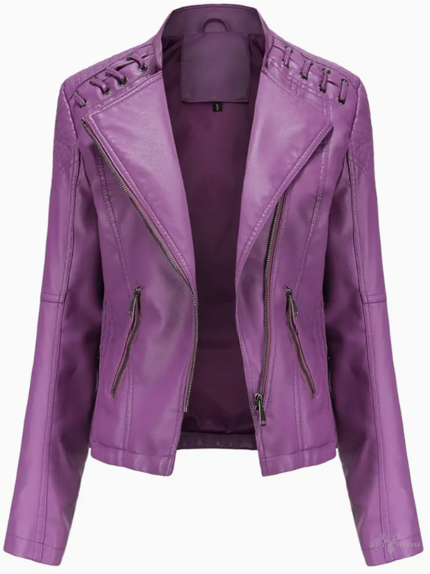 Elegante Damenlederjacke mit Stehkragen