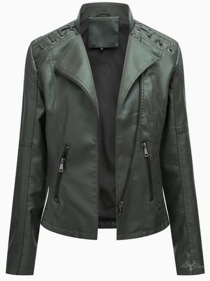 Elegante Damenlederjacke mit Stehkragen