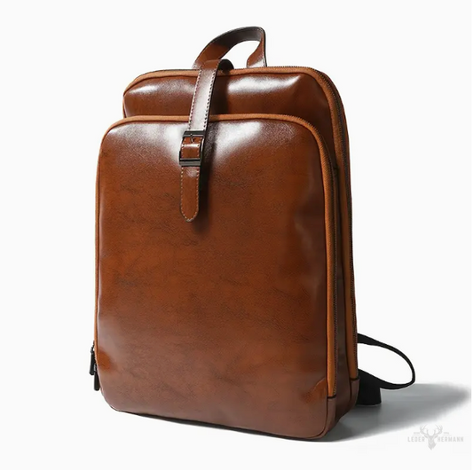 Vintage Reise Leder Rucksack mit Laptop Fach