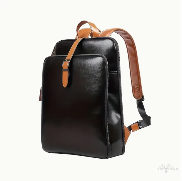 Vintage Reise Leder Rucksack mit Laptop Fach