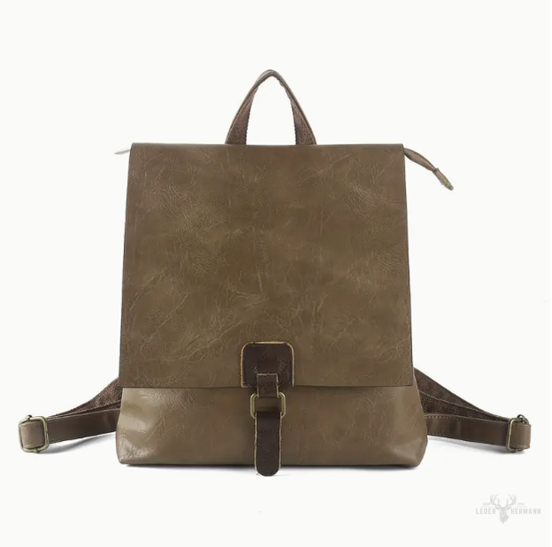 Retro Doppel Schultertasche mit Riemen