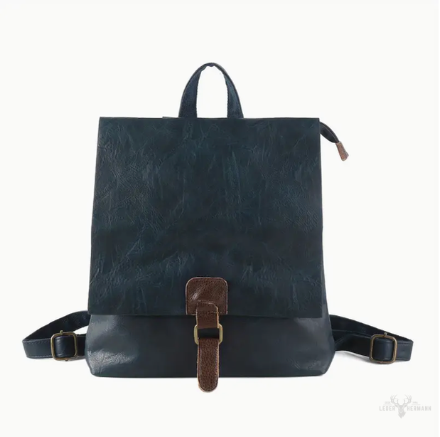 Retro Doppel Schultertasche mit Riemen