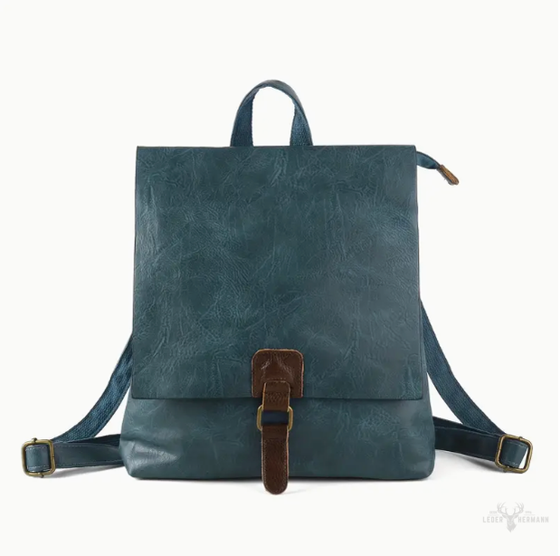 Retro Doppel Schultertasche mit Riemen