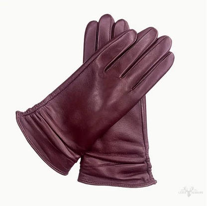 Einfarbige Leder-Handschuhe aus Ziegenleder ( Sehr Warm )