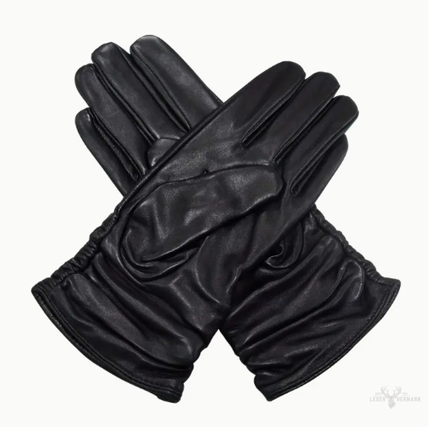Einfarbige Leder-Handschuhe aus Ziegenleder ( Sehr Warm )