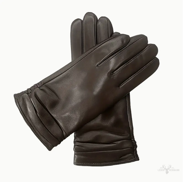 Einfarbige Leder-Handschuhe aus Ziegenleder ( Sehr Warm )