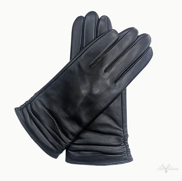 Einfarbige Leder-Handschuhe aus Ziegenleder ( Sehr Warm )
