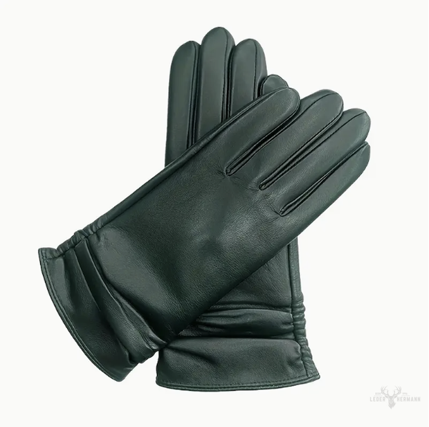 Einfarbige Leder-Handschuhe aus Ziegenleder ( Sehr Warm )