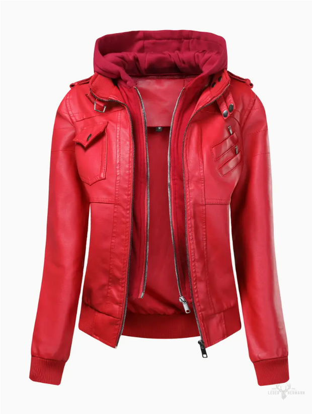 Kaputzen Lederjacke im Freizeit Design für Damen
